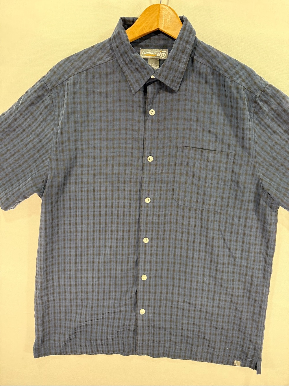 Urban Pipeline Men's Checkered Short Sleeve Shirt Size Large